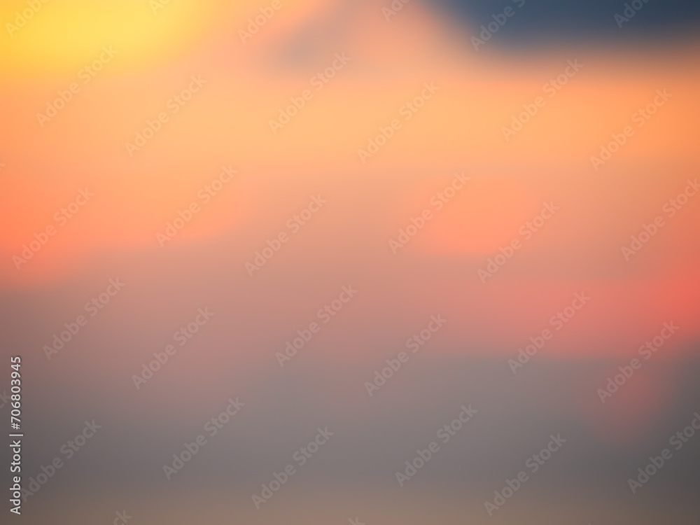 Obraz premium Sunset Sky Orange Cloud Sunrise Background Evening Golden Hour Blue Dawn Twilight Summer blur Nature Night Horizon Sun Clear Beautiful Clean Cloudy Light Dramatic Bright Calm Yellow Soft Warm Abstract