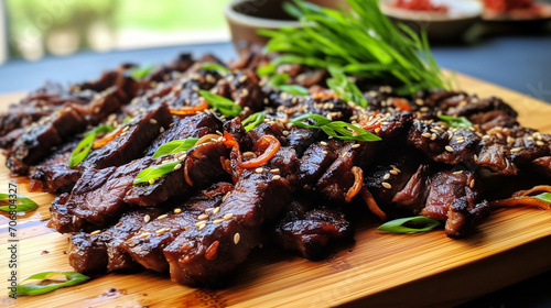 kalbi Korean marinated beef short ribs photo