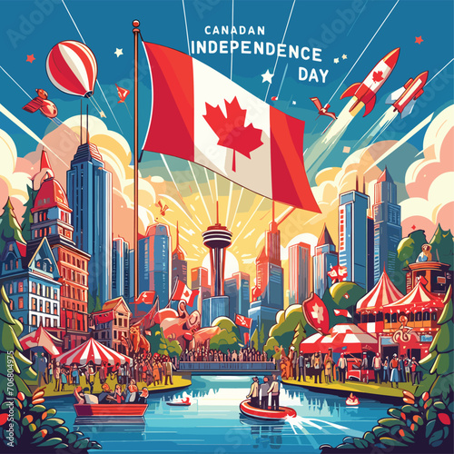 canada independence day, celebrations in the city, canada flag, canada independence day