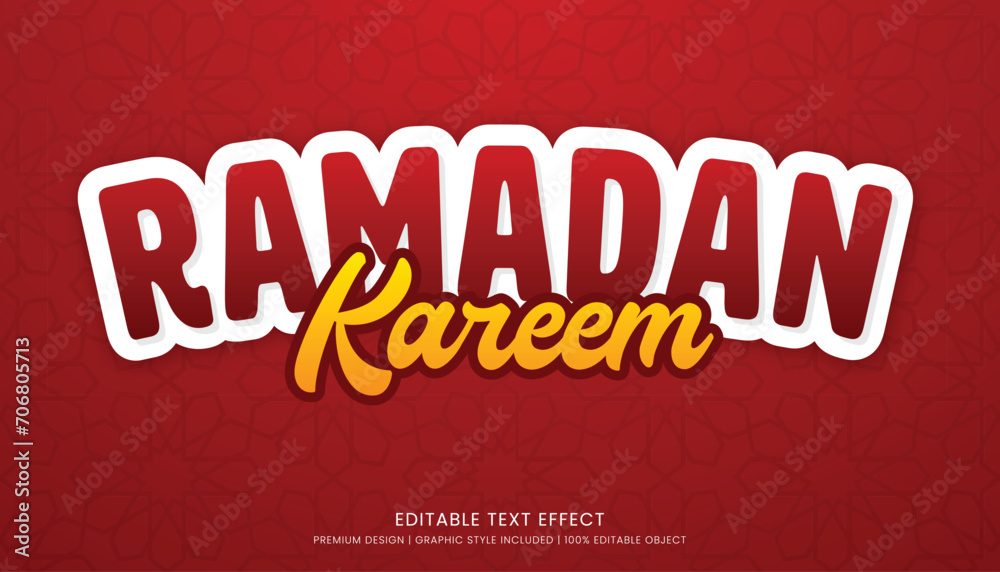 ramadan kareem text effect template editable design for business logo and brand - obrazy, fototapety, plakaty 