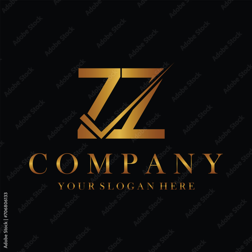 Fototapeta premium ZZ Letter Logo Design Template Vector. Creative initials letter ZZ logo concept.