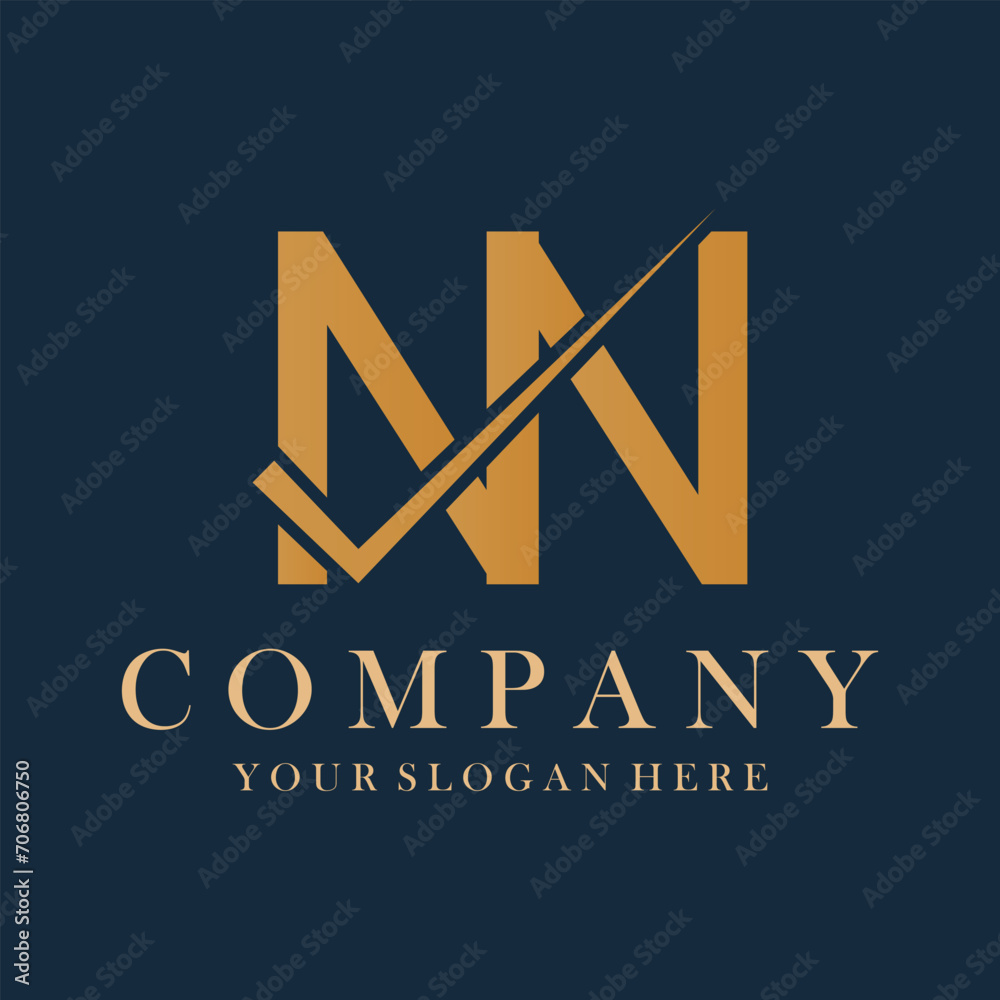 Fototapeta premium NN Letter Logo Design Template Vector. Creative initials letter NN logo concept.