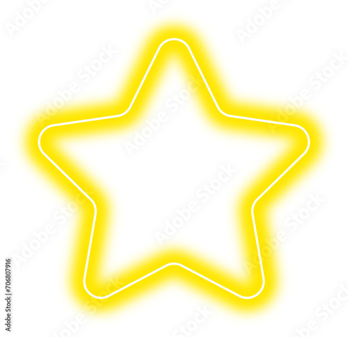 Yellow Star Neon Frame