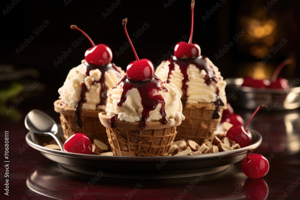 A tantalizing display of textures, this ice cream shot features a trio