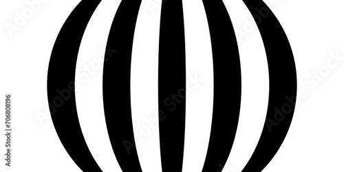 Fototapeta Naklejka Na Ścianę i Meble -  Black on white abstract perspective wave and stright  line stripes with 3d dimensional effect isolated on white.	
