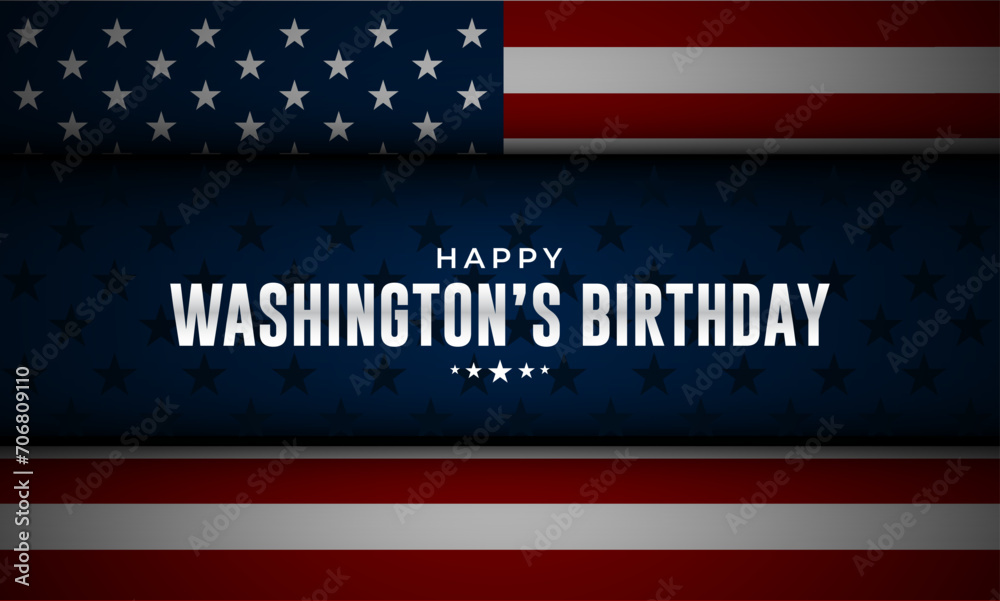 Happy Washingtons Birthday Background Vector Illustration - obrazy, fototapety, plakaty 