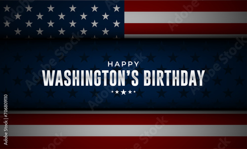 Happy Washingtons Birthday Background Vector Illustration photo
