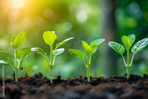 Development of seedling growth Planting seedlings