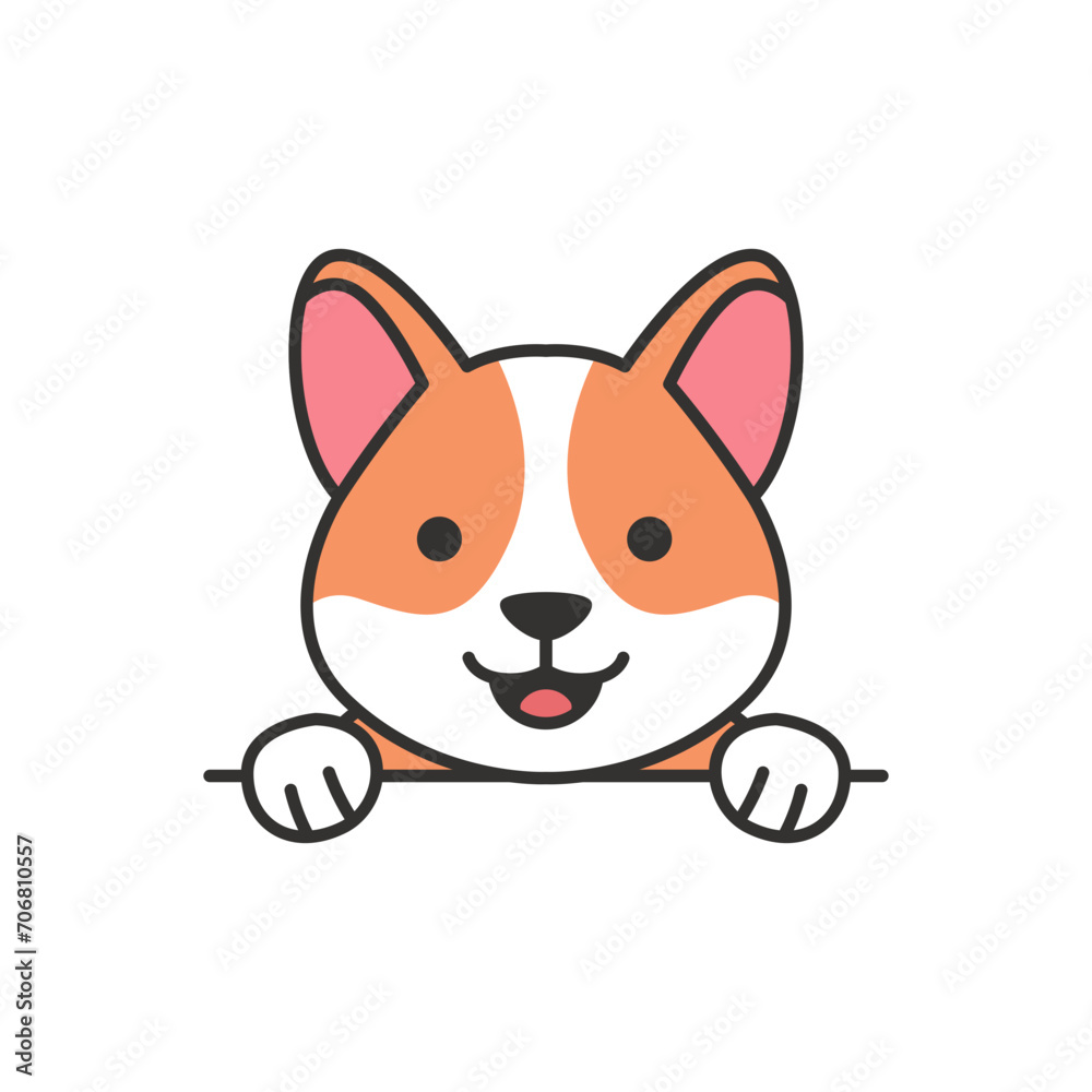 Cute corgi dog. Vector illustration in cartoon style Cute corgi dog. Vector illustration in cartoon style