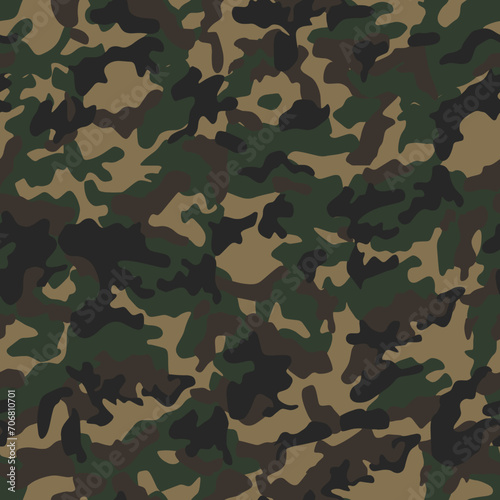 Seamless dark woodland fashion camouflage wide pattern vector