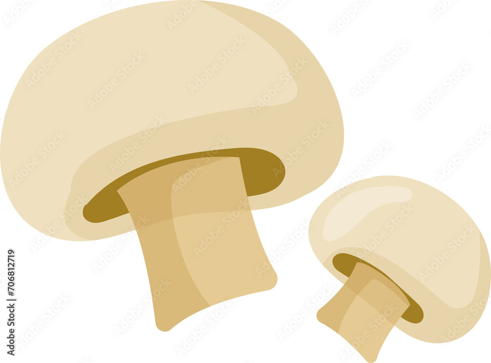 Champignon mushrooms. Ingredient of pizza on transparent, png. flat style. Champignon culinary ingredient Champignon mushrooms. Ingredient of pizza on transparent, png. flat style. Champignon culinary ingredient