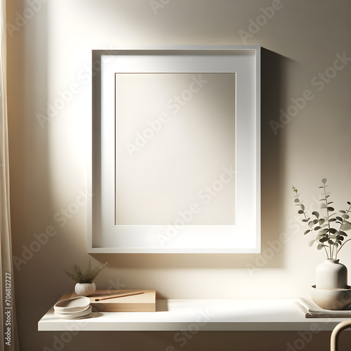 Minimal frame mockup for photo, print, painting, artwork presentation