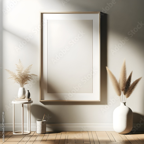 Minimal frame mockup for photo, print, painting, artwork presentation