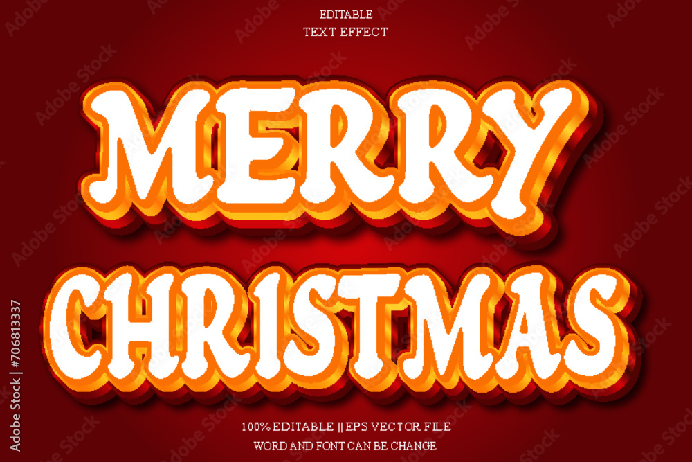 Merry christmas Editable Text Effect Emboss Gradient Style Merry christmas Editable Text Effect Emboss Gradient Style
