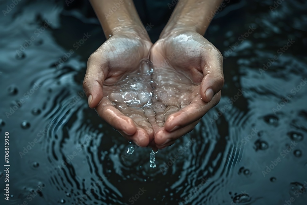 Fototapeta premium hand holding water