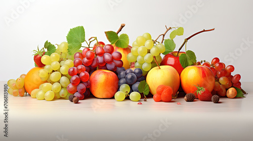 Healthy Fresh fruits isolated on white background