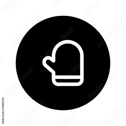 oven glove line circular icon