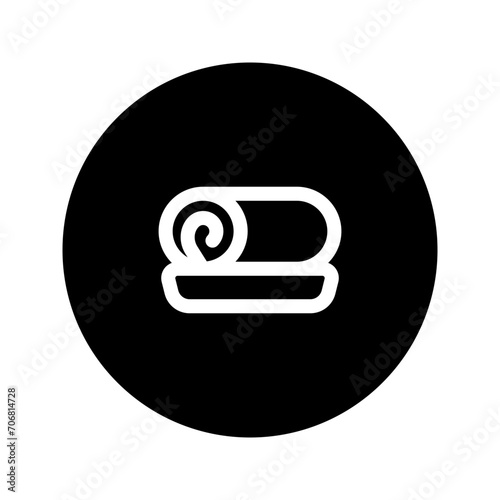roll cake line circular icon