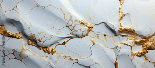 Panel kuchenny z motywem White Marble texture with shiny gold veins for digital wall design