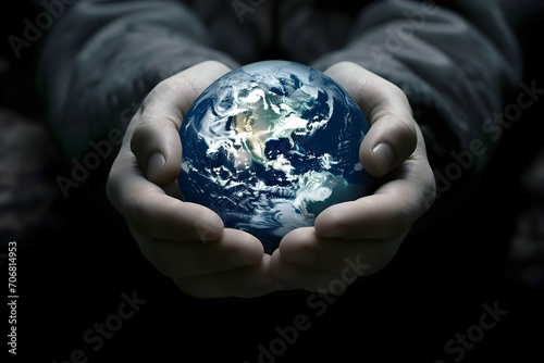 Hands holding earth