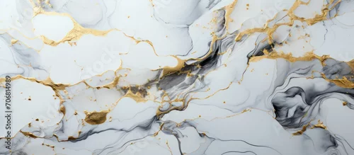 Panel kuchenny z motywem White Marble texture with shiny gold veins for digital wall design