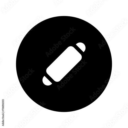 rolling pin glyph circular icon