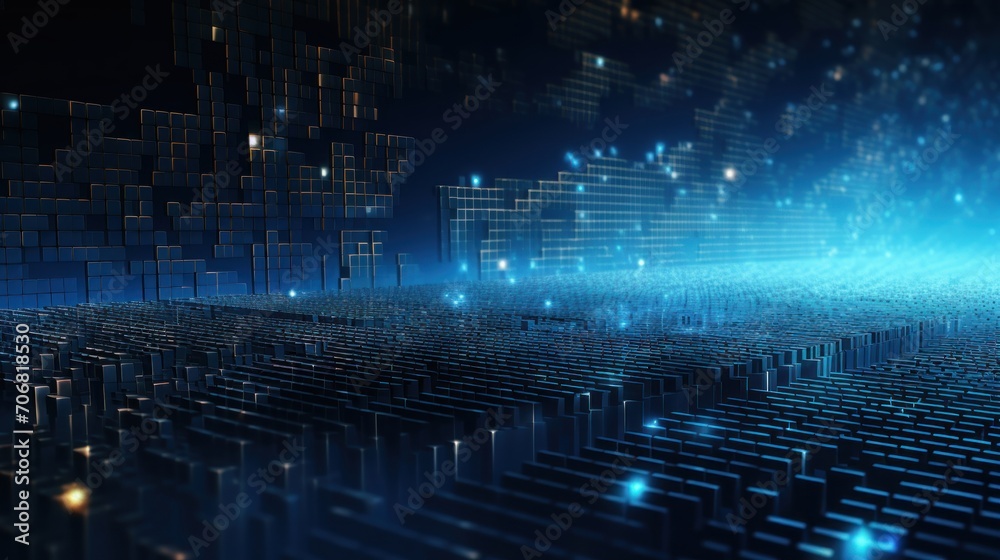 Fototapeta premium Technology Particle in the structure of IT data processing Background