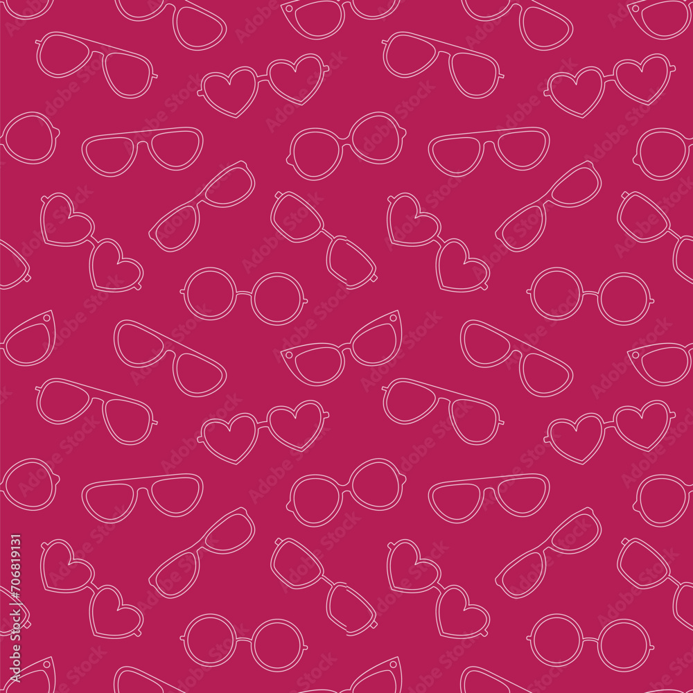 Sunglasses seamless pattern outline doodle hand drawn vector objects Sunglasses seamless pattern outline doodle hand drawn vector objects