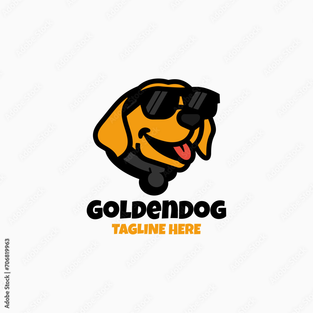 Vector Logo Illustration Dog Mascot Cartoon Style Vector Logo Illustration Dog Mascot Cartoon Style