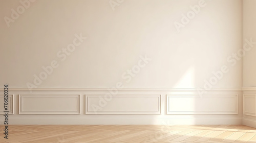 empty luxury beige white wall room white door