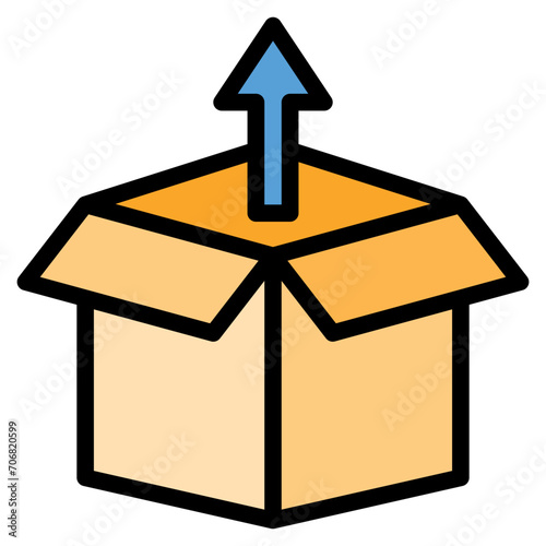 Export Icon, Filled Line style icon vector illustration, Suitable for website, mobile app, print, presentation, infographic and any other project.