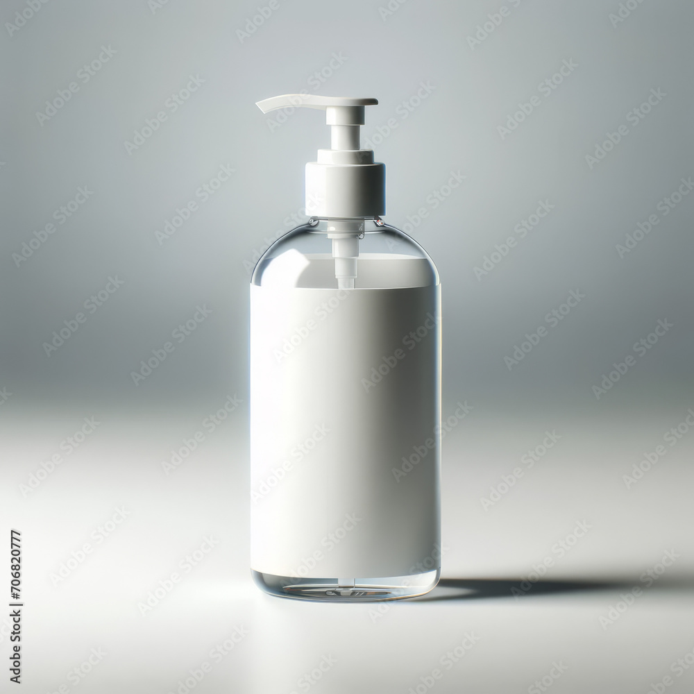 Blank Hand Sanitizer Bottle on Plain Background - Product Mockup Blank Hand Sanitizer Bottle on Plain Background - Product Mockup