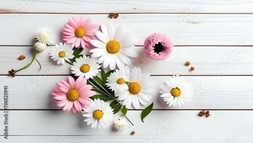 flowers on wooden background © ABU