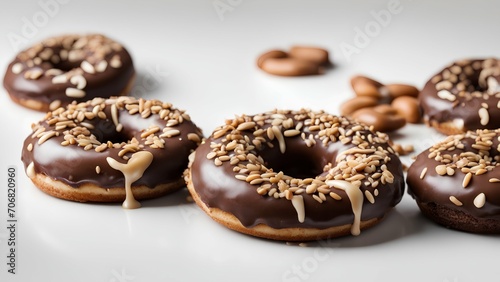 chocolate donuts on a plate