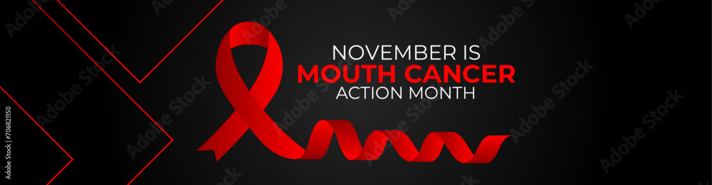 Mouth cancer action month is observed every year in november. November is mouth cancer action month. suit for banner, cover, brochure, flyer, greeting card, poster with background. Vector illustration - obrazy, fototapety, plakaty 