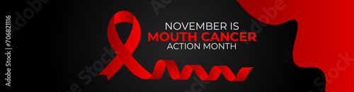 Mouth cancer action month is observed every year in november. November is mouth cancer action month. suit for banner, cover, brochure, flyer, greeting card, poster with background. Vector illustration