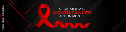 Mouth cancer action month is observed every year in november. November is mouth cancer action month. suit for banner, cover, brochure, flyer, greeting card, poster with background. Vector illustration