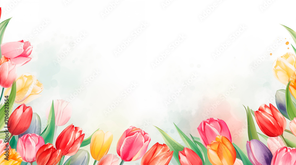 Tulip watercolor style background