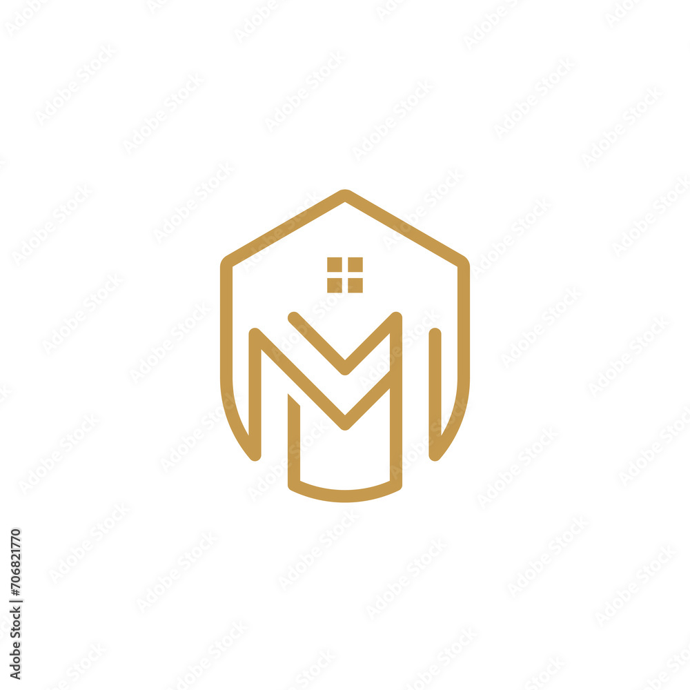 Modern and stylish Home Logo-M Letter Home Logo Modern and stylish Home Logo-M Letter Home Logo