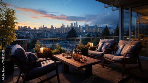 relax on the roof terrace with night city views
