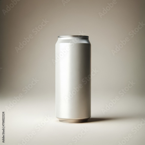 Blank Energy Drink Can Mockup on Simple Background