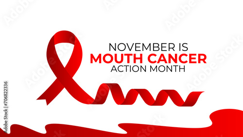 Mouth Cancer action month observed each year during November regarding precautions actions and awareness. banner, cover, flyer, brochure, website, backdrop, Holiday, poster, card and background design
