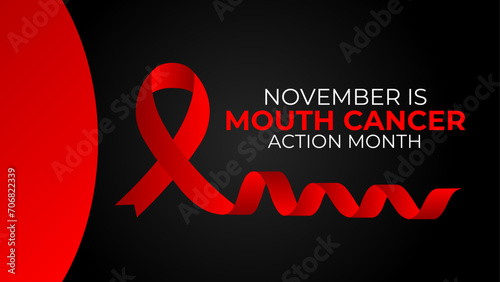 Mouth Cancer action month observed each year during November regarding precautions actions and awareness. banner, cover, flyer, brochure, website, backdrop, Holiday, poster, card and background design