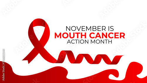 Mouth Cancer action month observed each year during November regarding precautions actions and awareness. banner, cover, flyer, brochure, website, backdrop, Holiday, poster, card and background design