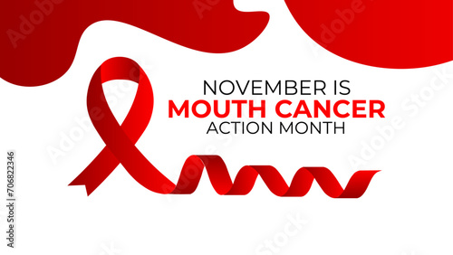 Mouth Cancer action month observed each year during November regarding precautions actions and awareness. banner, cover, flyer, brochure, website, backdrop, Holiday, poster, card and background design