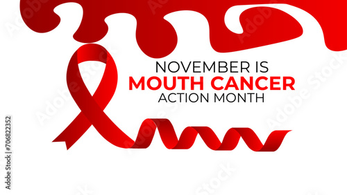 Mouth Cancer action month observed each year during November regarding precautions actions and awareness. banner, cover, flyer, brochure, website, backdrop, Holiday, poster, card and background design