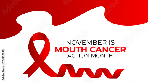 Mouth Cancer action month observed each year during November regarding precautions actions and awareness. banner, cover, flyer, brochure, website, backdrop, Holiday, poster, card and background design