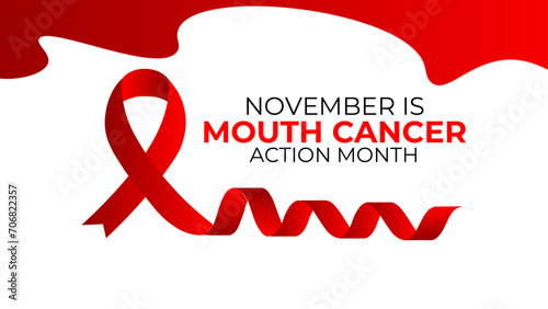Mouth Cancer action month observed each year during November regarding precautions actions and awareness. banner, cover, flyer, brochure, website, backdrop, Holiday, poster, card and background design