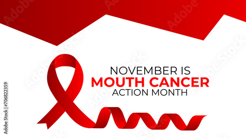 Mouth Cancer action month observed each year during November regarding precautions actions and awareness. banner, cover, flyer, brochure, website, backdrop, Holiday, poster, card and background design