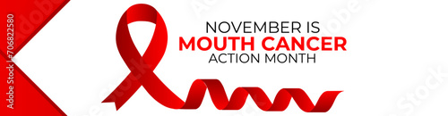 Vector illustration on the theme of Mouth Cancer action month observed each year during November. suit for banner, cover, brochure, flyer, greeting card, backdrop, website, poster with background.